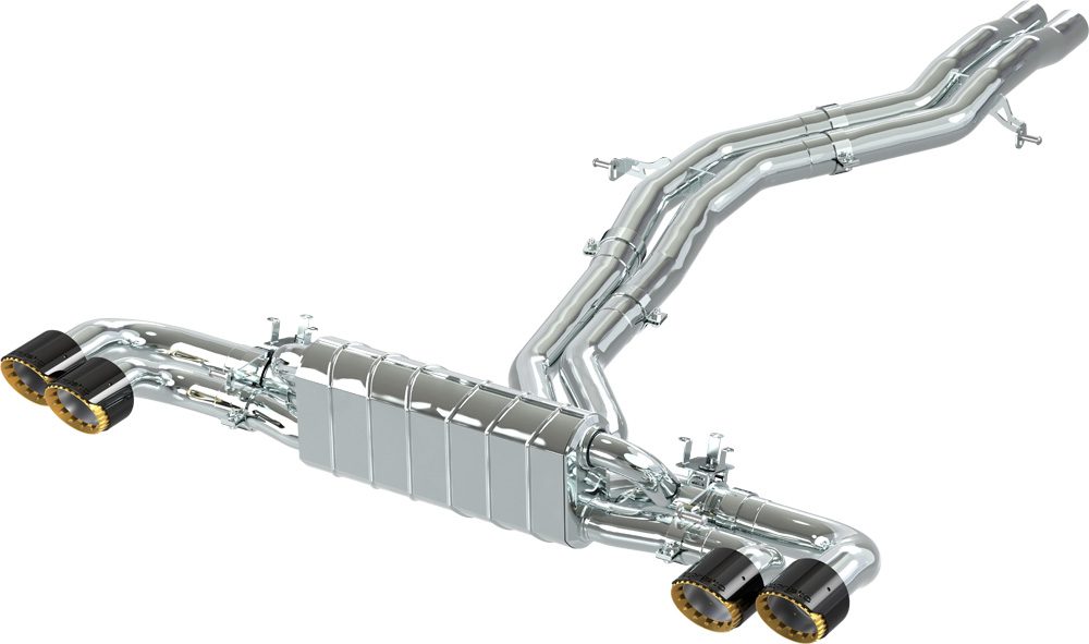 Porsche 536 Cayenne V8 - Endschalldämpfer mit Anschlussrohren, CES3 , ohne Endrohre (für OEM Endrohre)