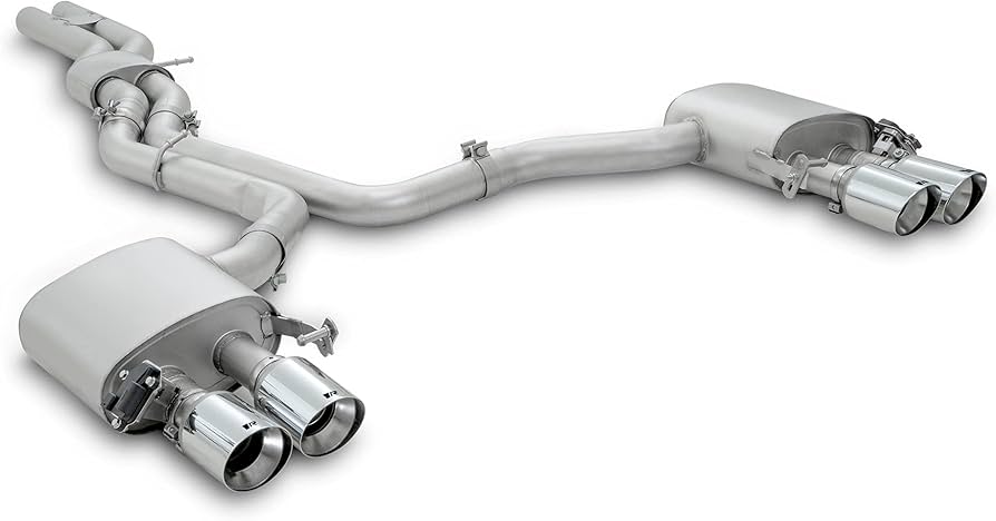 Sportauspuff System für Audi RS6/RS7 Typ C8 - Keiner / Sportschalldämpfer (L/R System) / Endrohr-Set (4-teilig), 102mm, Black Chrome