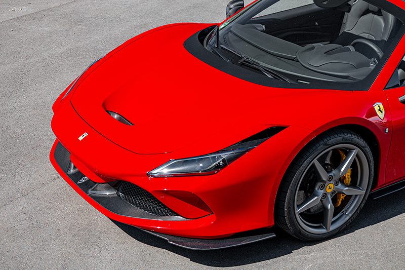 Ferrari F8 Tributo | Carbon - Seitenschweller Satz ohne Wings - Gewebe L glanzlackiert