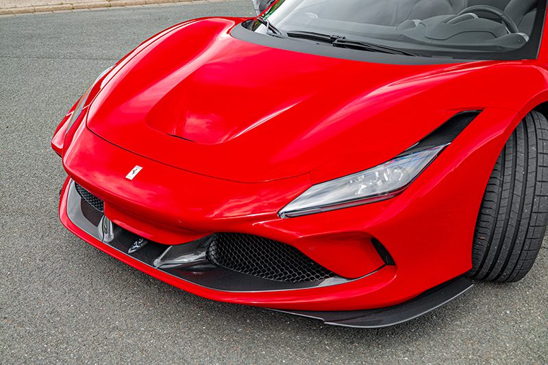 Ferrari F8 Spider | Carbon - Frontspoiler mit Seitenluftführung (links und rechts) - Gewebe L glanzlackiert