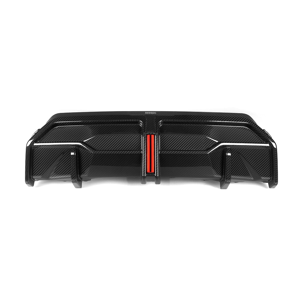 SOOQOO Heckdiffusor mit Licht Carbon passend für BMW 2er (G42)