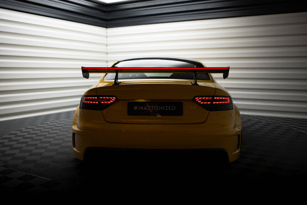 Maxton Carbon Division - Carbon Heckspoiler Heckflügel mit Schwan Halterung + LED passend für Audi A5 Coupe 8T