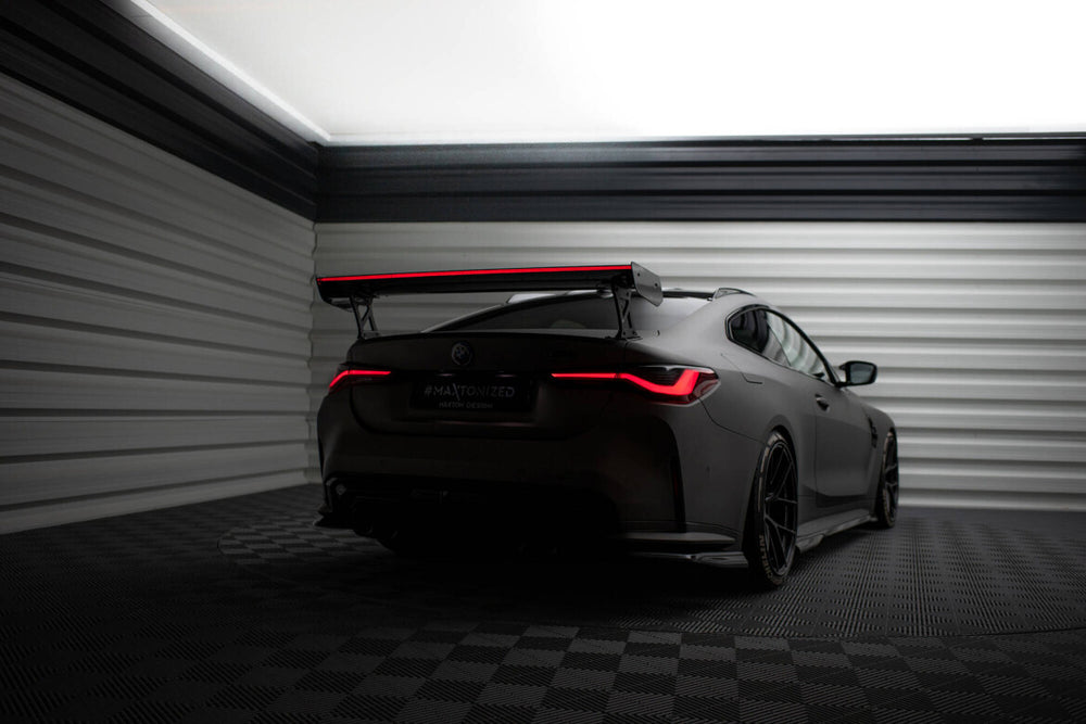 Maxton Carbon Division - Carbon Heckspoiler Heckflügel Standfuß Außen + LED passend für BMW M4 G82 / G82 FL / M440i / 4 M-Paket G22 / G22 FL