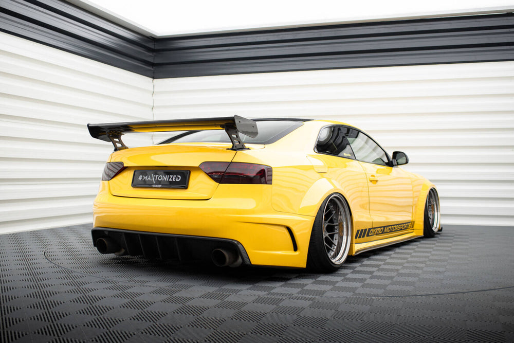 Maxton Carbon Division - Carbon Heckspoiler Heckflügel Standfuß Außen passend für Audi A5 Coupe 8T