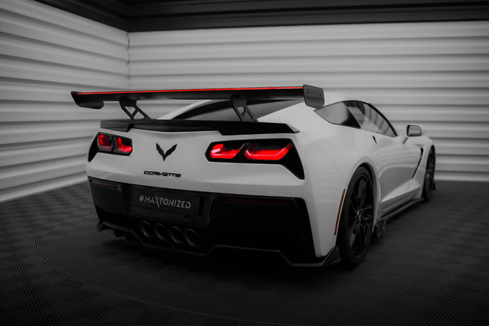 Maxton Carbon Division - Carbon Heckspoiler Heckflügel Standfuß Innen + LED passend für Chevrolet Corvette Stingray / Grand Sport C7