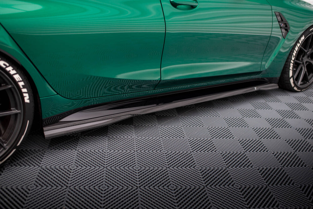 Maxton Carbon Division - Carbon Seitenschweller Ansatz (Paar) passend für BMW M3 Limousine / Touring G80 / G81