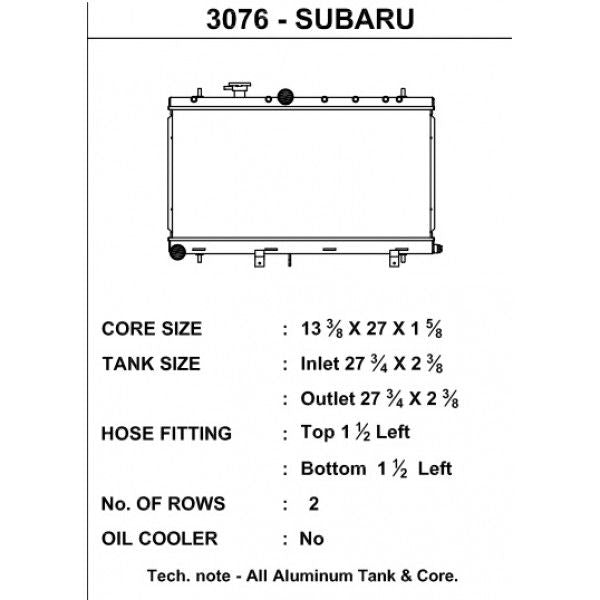 CSF Wärmetauscher Wasserkühler für Subaru Impreza WRX STI 2002-2007 - Schwarz