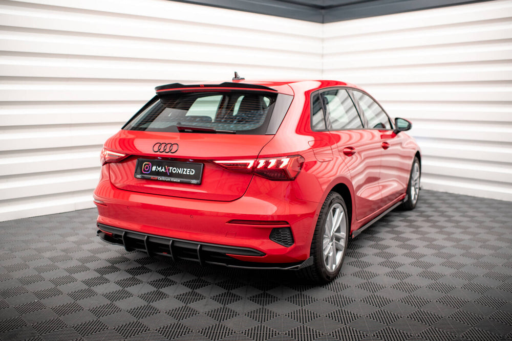 Maxton Parts - Diffusor Flaps passend für Audi A3 Sportback 8Y schwarz Hochglanz