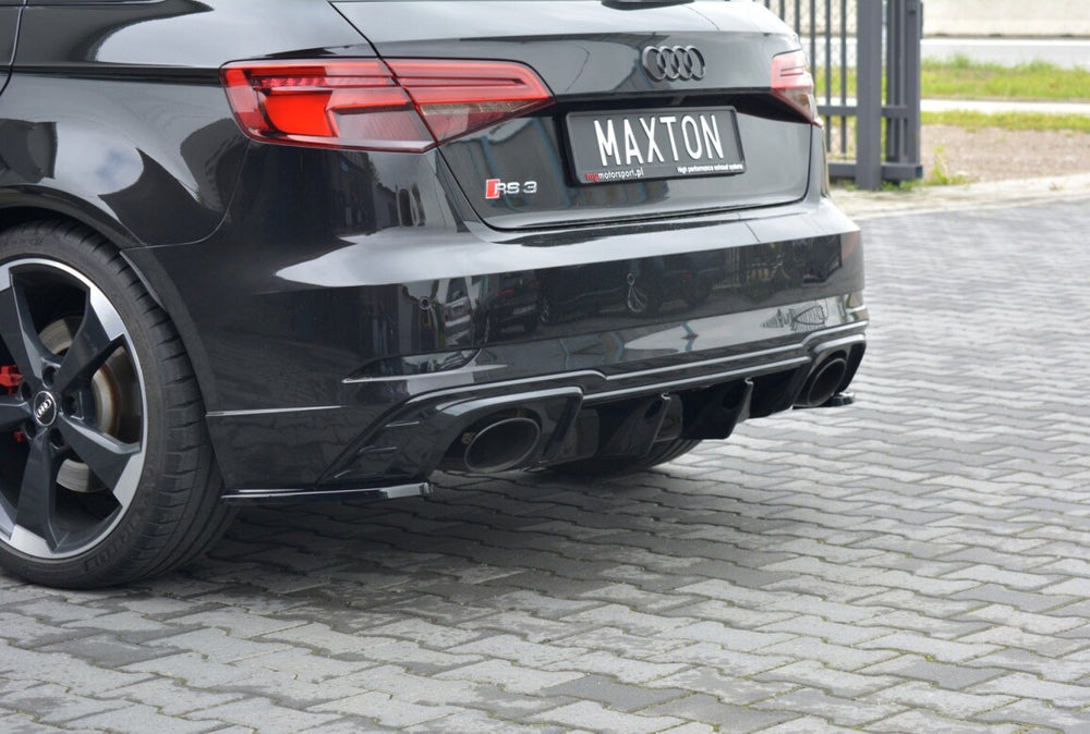Maxton Parts - Diffusor Flaps passend für Audi RS3 8V FL Sportback schwarz Hochglanz