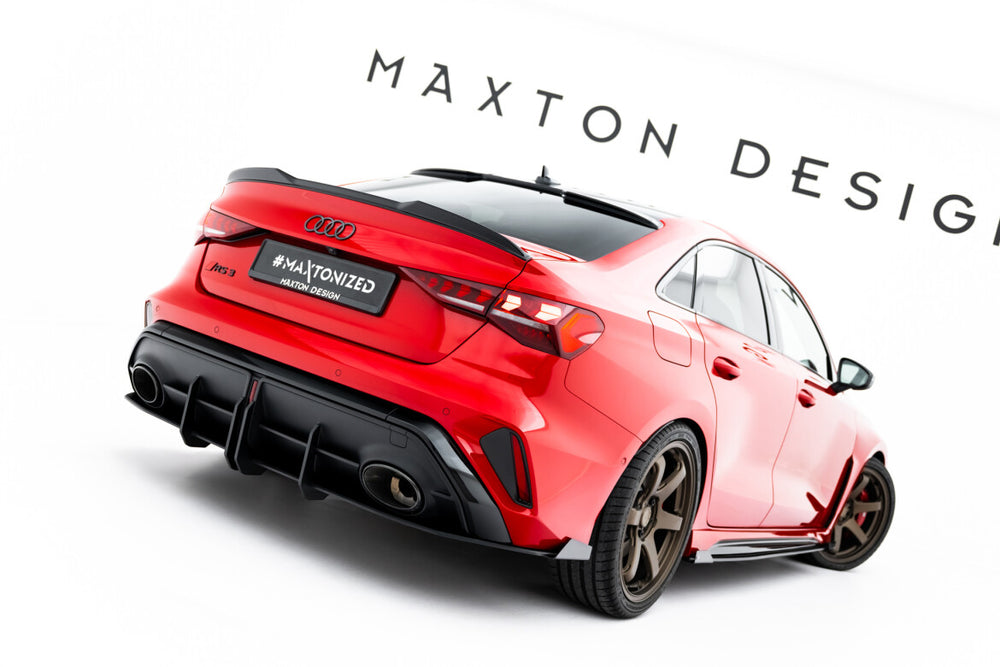 Maxton Parts - Diffusor Flaps passend für Audi RS3 Limousine 8Y FL schwarz Hochglanz