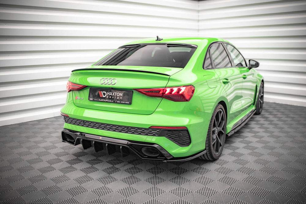 Maxton Parts - Diffusor Flaps passend für Audi RS3 Limousine 8Y schwarz Hochglanz (AU-RS3-8Y-S-RSD1-G)