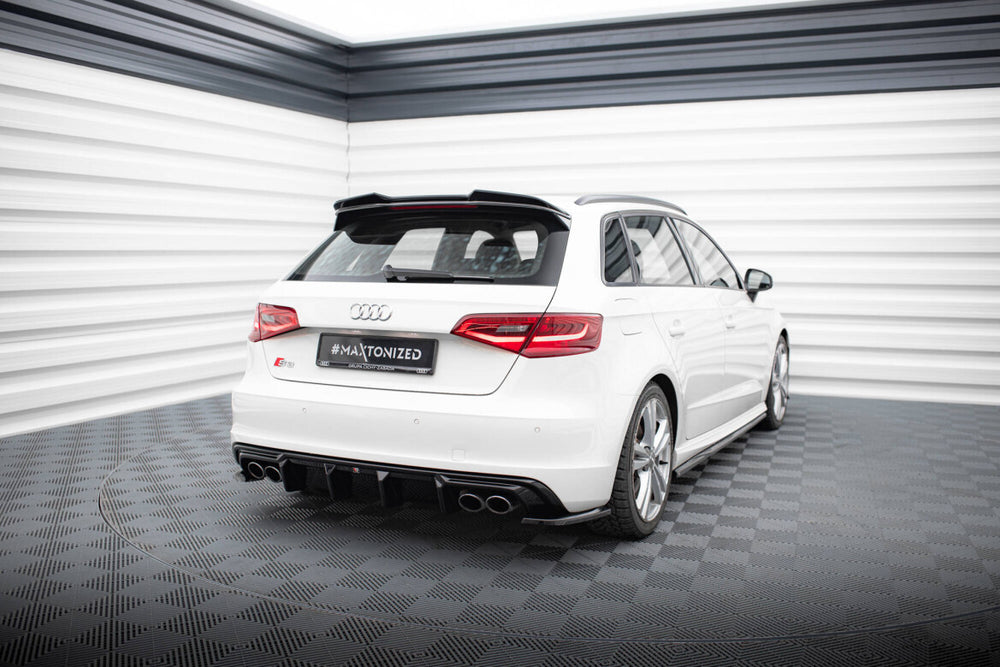 Maxton Parts - Diffusor Flaps passend für Audi S3 Sportback 8V schwarz Hochglanz