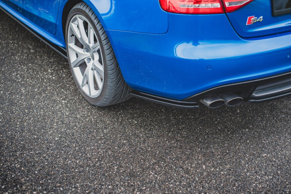 Maxton Parts - Diffusor Flaps passend für Audi S4 / A4 S-Line B8 Limousine schwarz Hochglanz