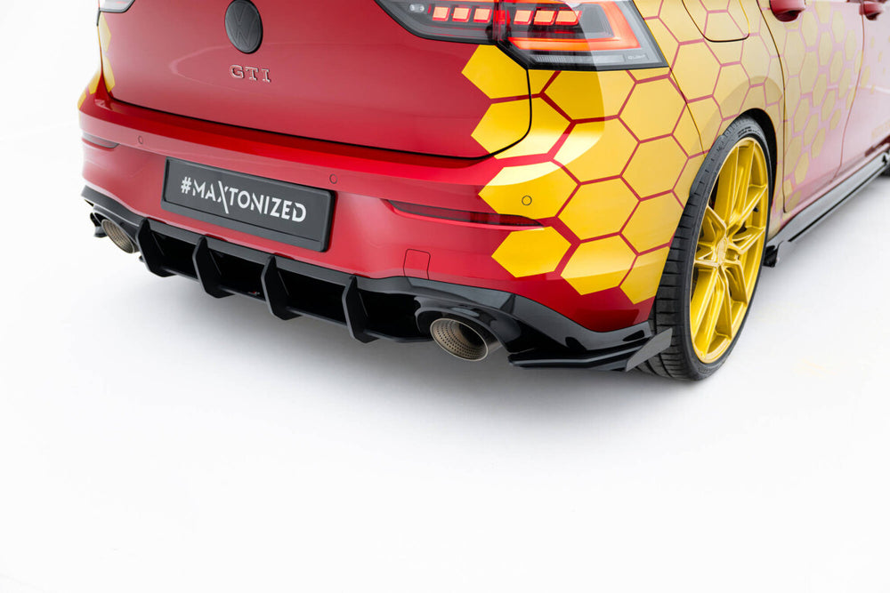 Maxton Parts - Diffusor Flaps passend für Ford VW Golf GTI Clubsport Mk8 FL schwarz Hochglanz