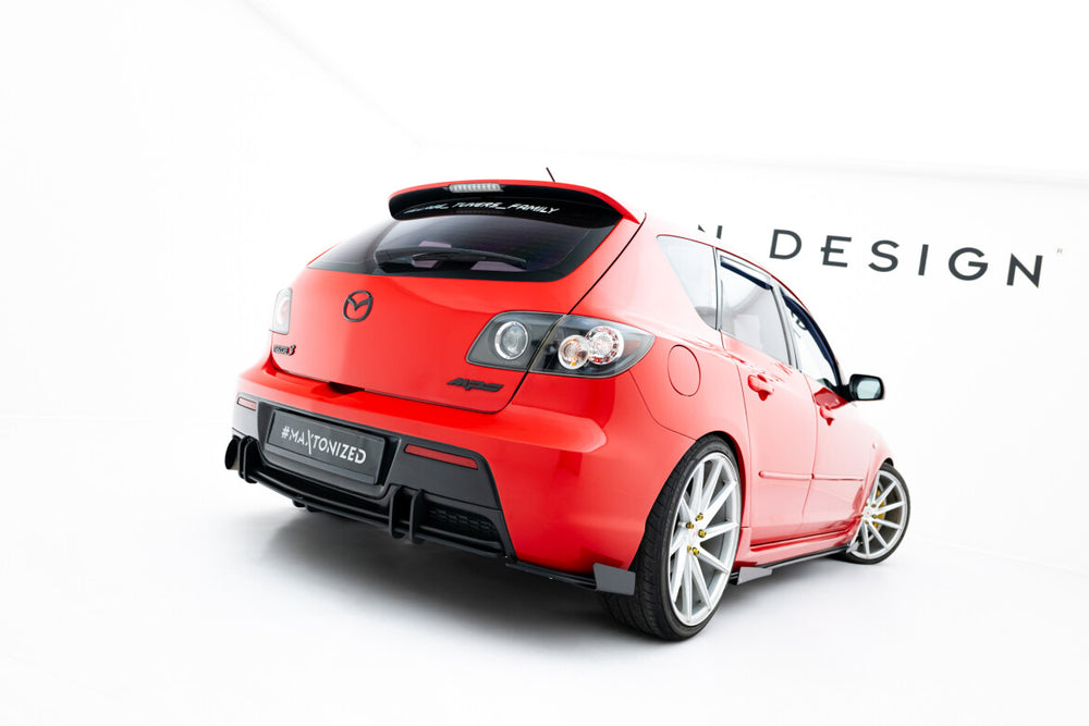 Maxton Parts - Diffusor Flaps passend für Mazda 3 MPS Mk1 EU Version schwarz Hochglanz (MA3MPS1CNC-RSD2B+RSF2-G)