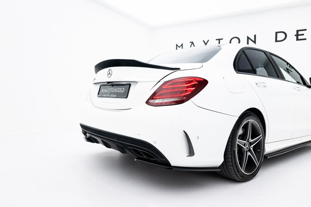 Maxton Parts - Diffusor Flaps passend für Mercedes C AMG-Line / C43 AMG Limousine W205 schwarz Hochglanz