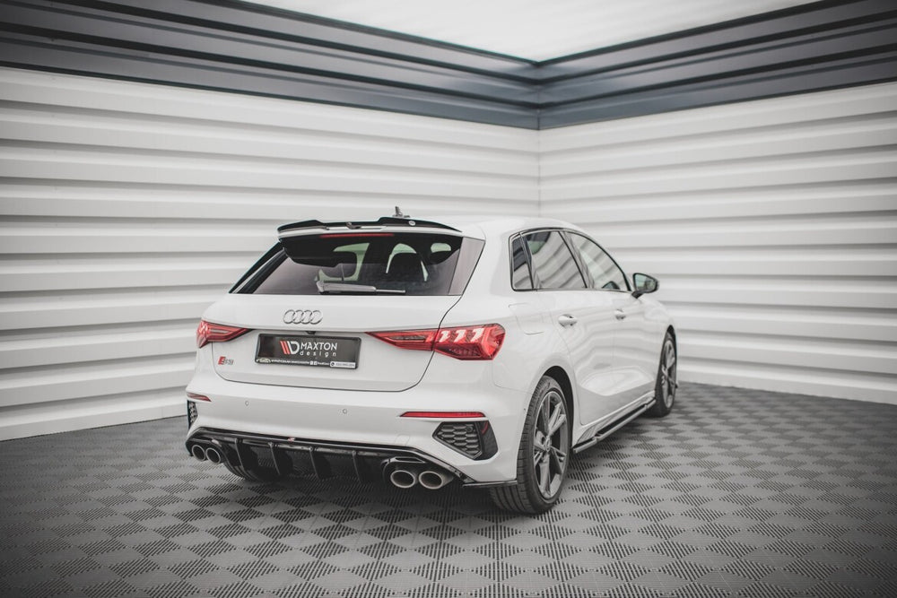 Maxton Parts - Diffusor Flaps V.2 passend für Audi S3 / A3 S-Line Sportback 8Y schwarz Hochglanz