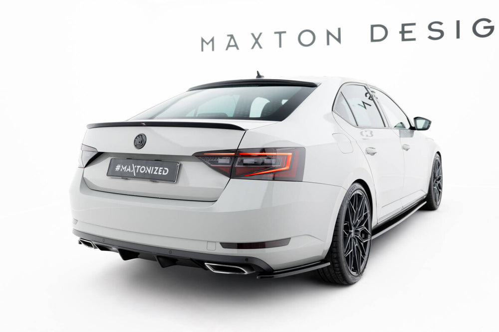 Maxton Parts - Diffusor Flaps V.2 passend für Skoda Superb Liftback / Combi Mk3 schwarz Hochglanz