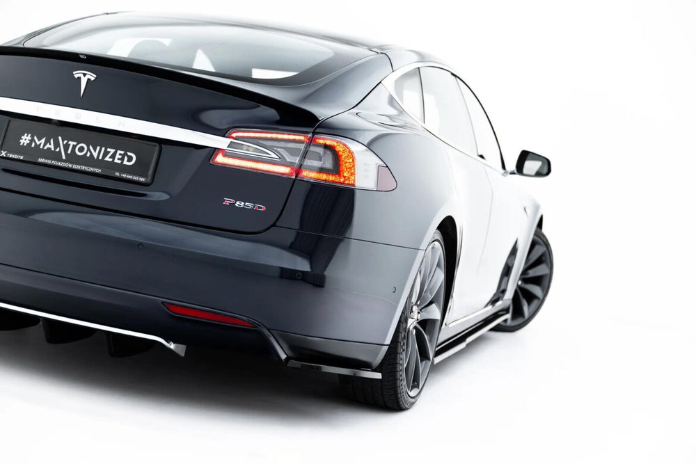 Maxton Parts - Diffusor Flaps V.2 passend für Tesla Model S Mk1 schwarz Hochglanz