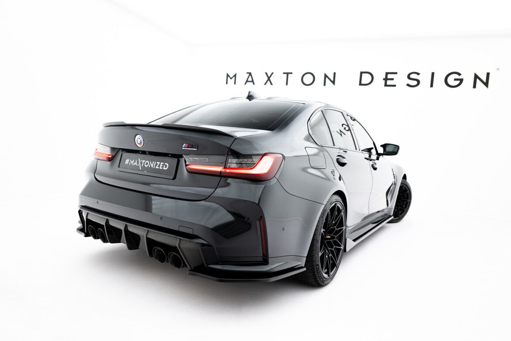 Maxton Parts - Diffusor Flaps V.3 passend für BMW M3 Limousine / Touring G80 / G81 schwarz Hochglanz (BM-3-G80-M-RSD3-G)