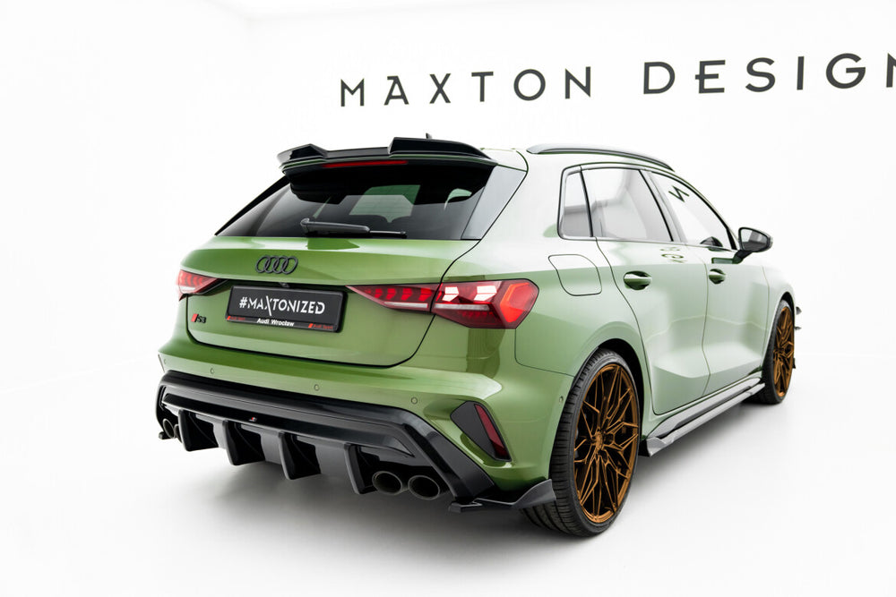 Maxton Parts - Diffusor Flaps V.4 passend für Audi S3 Sportback 8Y FL schwarz Hochglanz