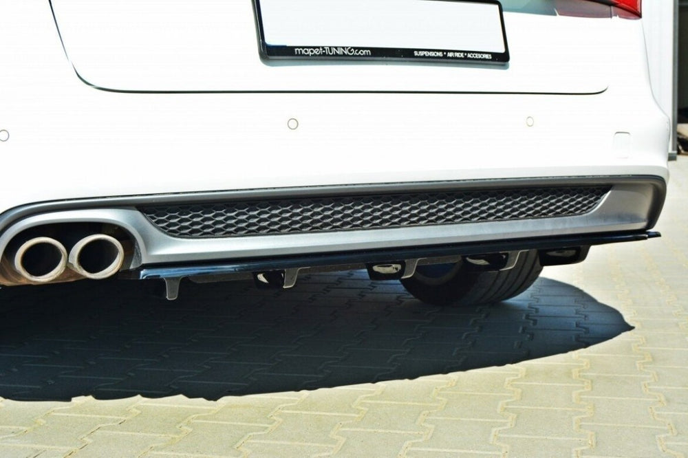 Maxton Parts - Diffusor Heckansatz passend für Audi A6 C7 S-LINE AVANT schwarz Hochglanz