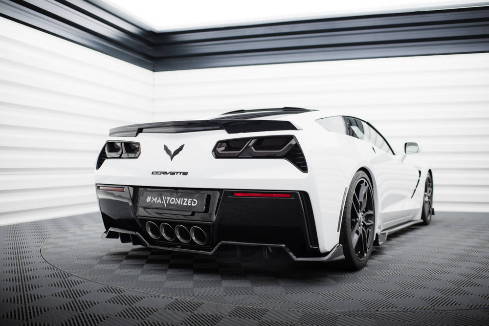Maxton Parts - Diffusor Heckansatz passend für Chevrolet Corvette C7 schwarz Hochglanz