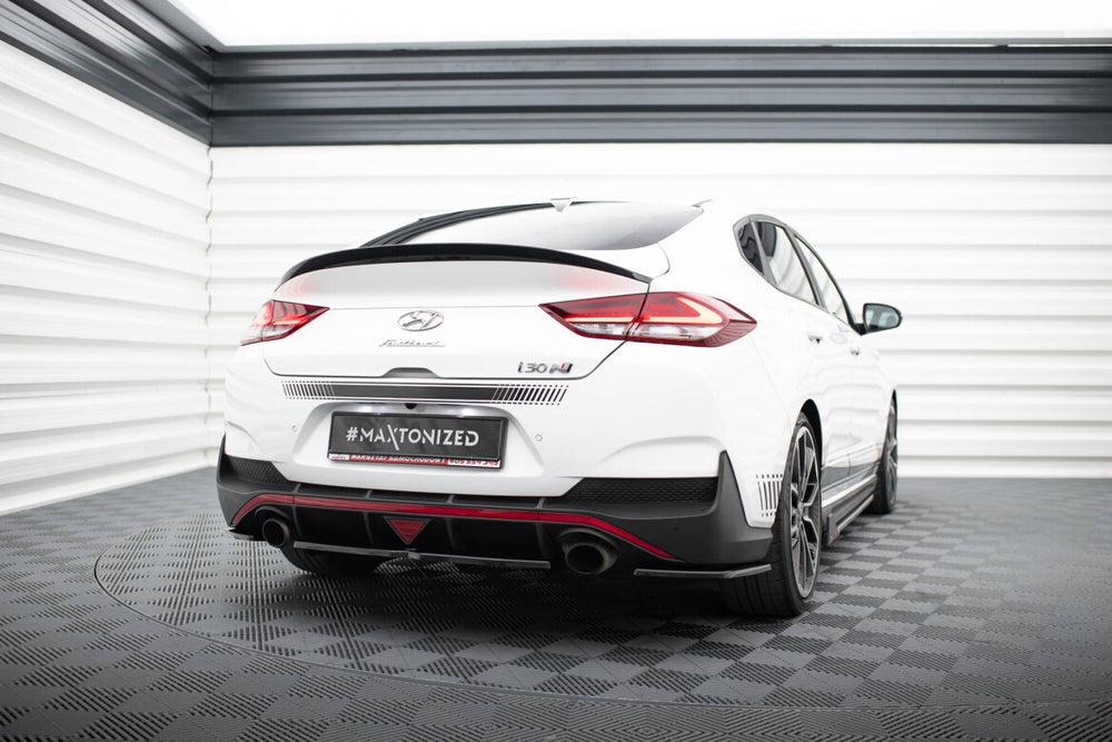 Maxton Parts - Diffusor Heckansatz passend für Hyundai I30 N Mk3 Fastback schwarz Hochglanz (HY-I30-3-N-FB-RD1+RD2-G)