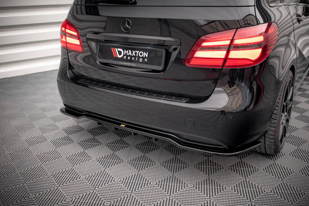 Maxton Parts - Diffusor Heckansatz passend für Mercedes B W246 FL schwarz Hochglanz