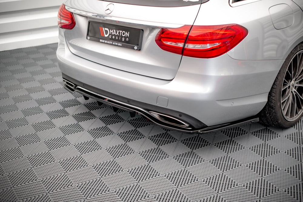 Maxton Parts - Diffusor Heckansatz passend für Mercedes C W205 schwarz Hochglanz