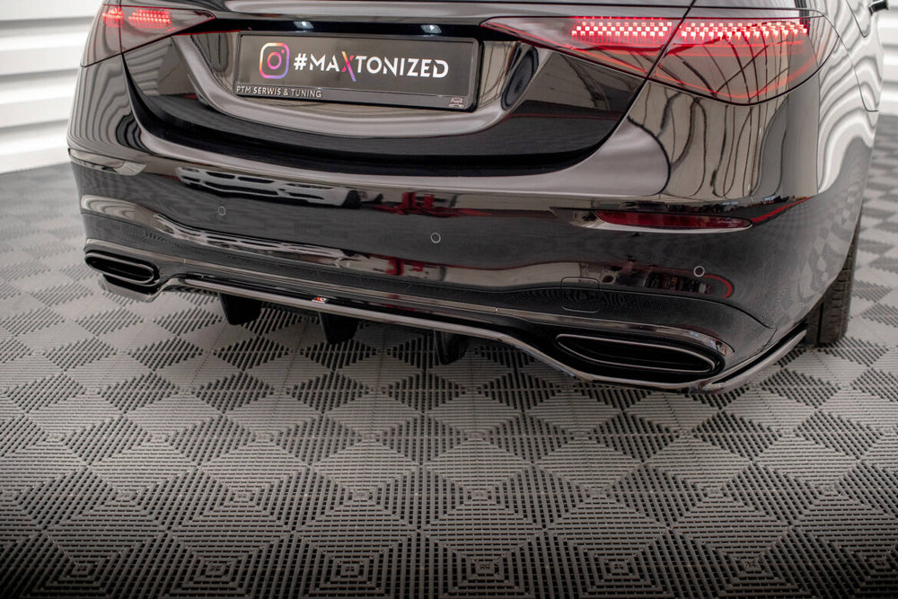 Maxton Parts - Diffusor Heckansatz passend für Mercedes S AMG-Line W223 schwarz Hochglanz
