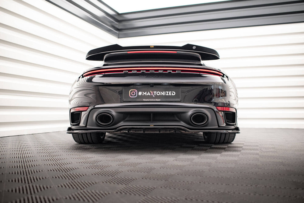 Maxton Parts - Diffusor Heckansatz passend für Porsche 911 Turbo S 992 schwarz Hochglanz