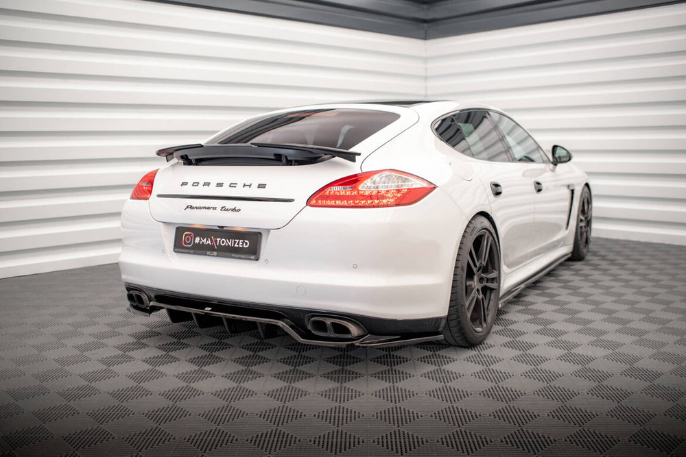 Maxton Parts - Diffusor Heckansatz passend für Porsche Panamera Turbo 970 schwarz Hochglanz