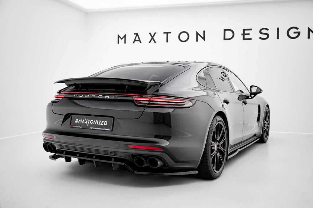 Maxton Parts - Diffusor Heckansatz passend für Porsche Panamera Turbo S E-Hybrid / Panamera E-Hybrid / Panamera 4S 971 schwarz Hochglanz