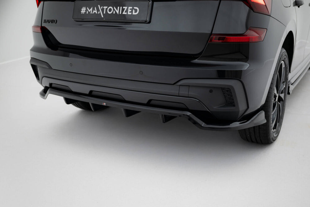 Maxton Parts - Diffusor Heckansatz passend für Skoda Kamiq Monte Carlo Mk1 FL schwarz Hochglanz