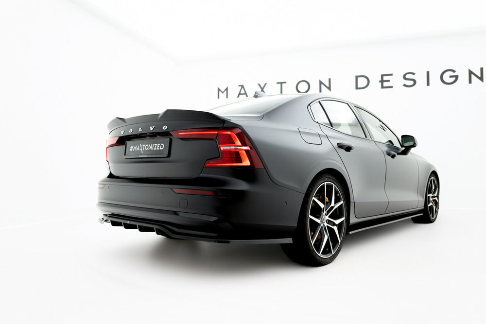 Maxton Parts - Diffusor Heckansatz passend für Volvo S60/V60 R-Design Mk3 schwarz Hochglanz (VO-S60-3F-RDESIGN-RD1G+RD2-G)