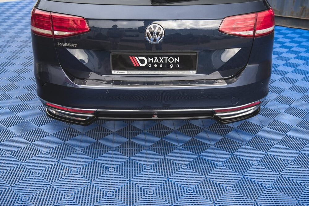 Maxton Parts - Diffusor Heckansatz passend für VW Passat B8 schwarz Hochglanz (VW-PA-B8-RD1-G)