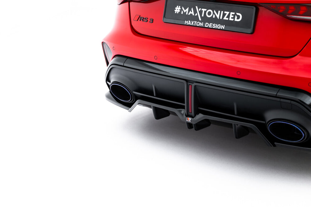 Maxton Parts - Diffusor Heckansatz V.1 passend für Audi RS3 Limousine 8Y FL schwarz Hochglanz