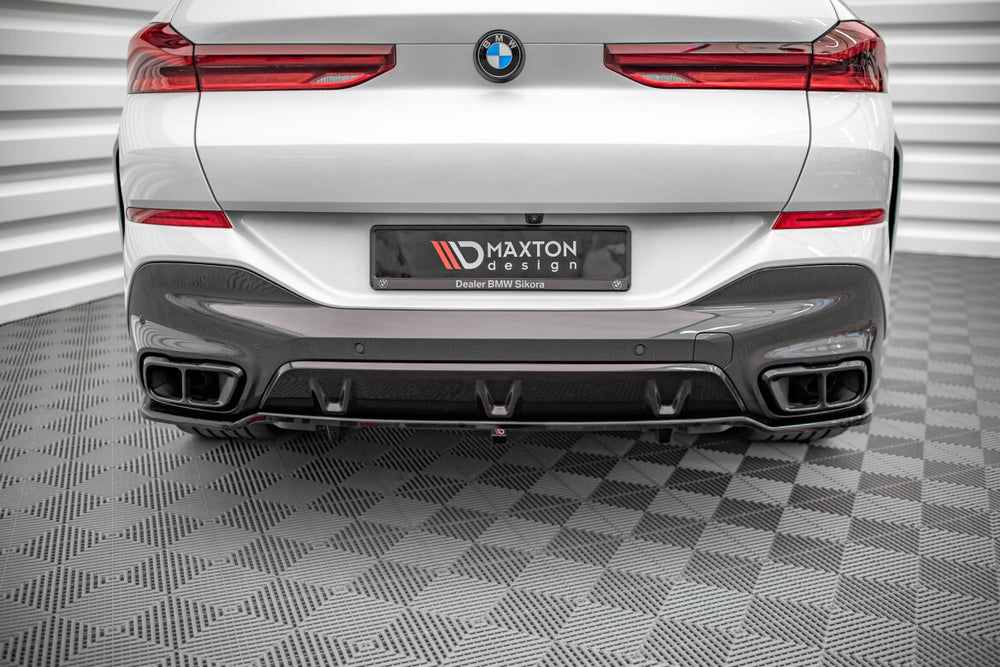 Maxton Parts - Diffusor Heckansatz V.1 passend für BMW X6 M-Paket G06 schwarz Hochglanz