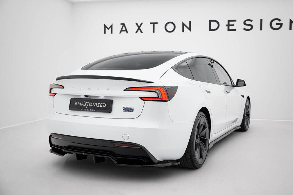 Maxton Parts - Diffusor Heckansatz V.2 passend für Tesla Model 3 Performance Mk1 FL schwarz Hochglanz