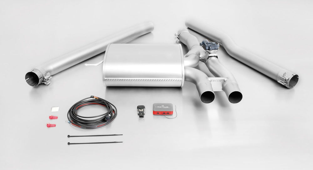 Sportauspuff-System für Cooper S F56 China / USA / Korea - Keiner / Keiner / Endrohr-Set, Ø 102 mm , schräg, Black Chrome (1-756215-1000-15)