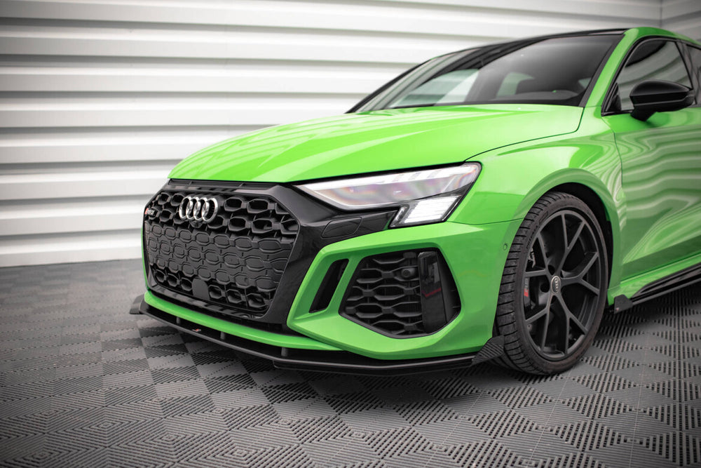 Maxton Parts - Front Stoßstange Flaps passend für Audi RS3 8Y schwarz Hochglanz