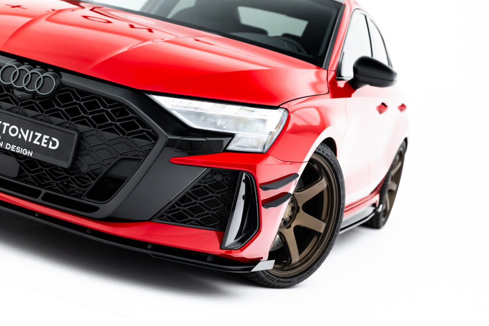 Maxton Parts - Front Stoßstange Flaps passend für Audi RS3 Sportback 8Y FL schwarz Hochglanz