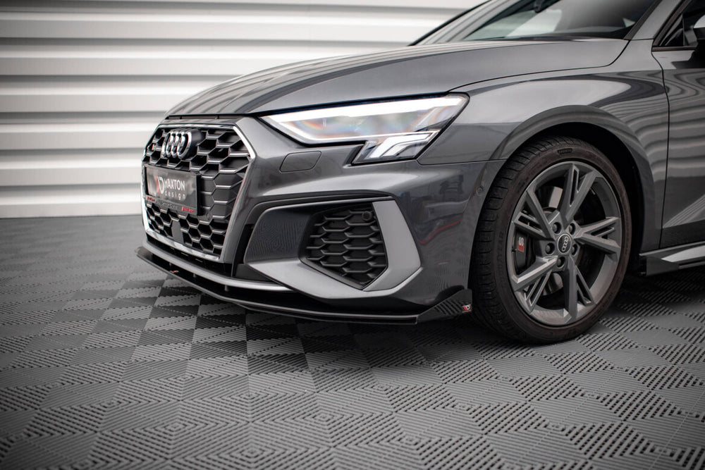 Maxton Parts - Front Stoßstange Flaps passend für Audi S3/A3 S-Line 8Y schwarz Hochglanz