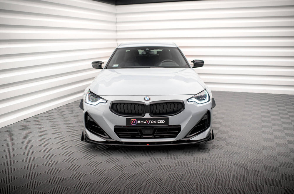 Maxton Parts - Front Stoßstange Flaps passend für BMW 2 Coupe M-Paket / M240i G42 schwarz Hochglanz