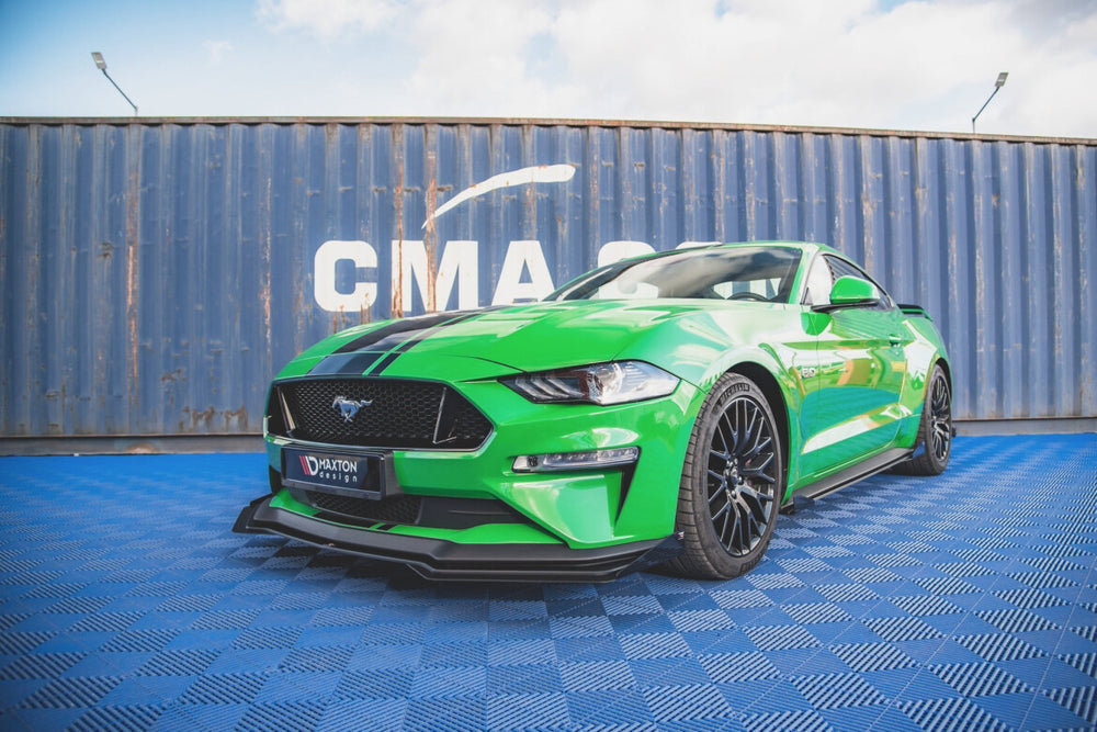 Maxton Parts - Front Stoßstange Flaps passend für Ford Mustang GT Mk6 FL schwarz Hochglanz