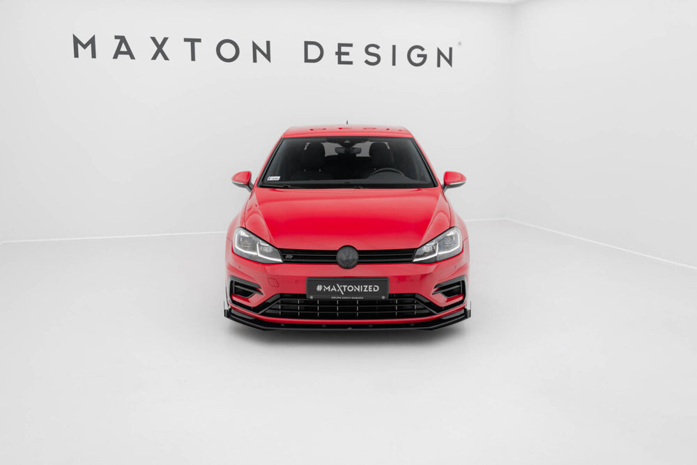 Maxton Parts - Front Stoßstange Flaps passend für VW Golf R / R-Line Mk7 FL schwarz Hochglanz