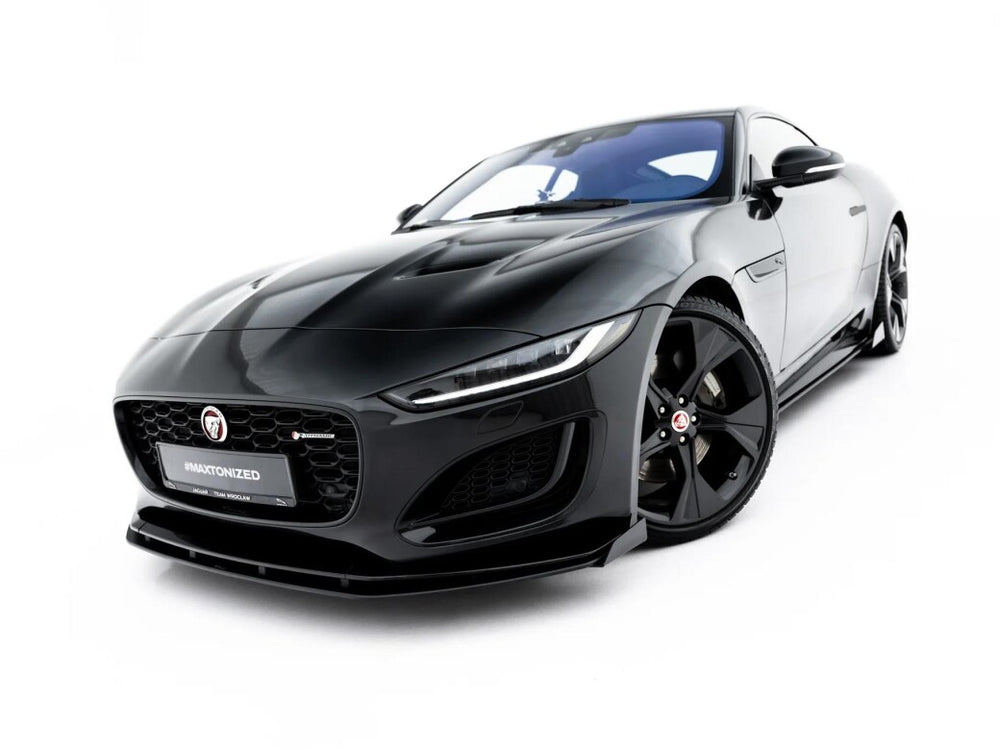 Maxton Parts - Frontlippe + Flaps passend für Jaguar F-Type X152 Facelift 2 schwarz Hochglanz