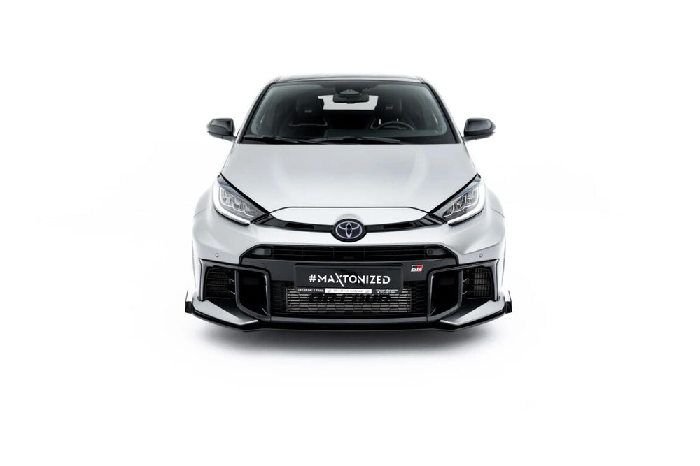Maxton Parts - Frontlippe + Flaps passend für Toyota GR Yaris Mk4 Facelift schwarz Hochglanz (TOYA4FGRCNC-FD1B+FSF1-G)