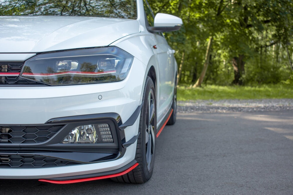 Maxton Parts - Frontlippe Flaps passend für VW Polo GTI / R-line Mk6 rot Hochglanz